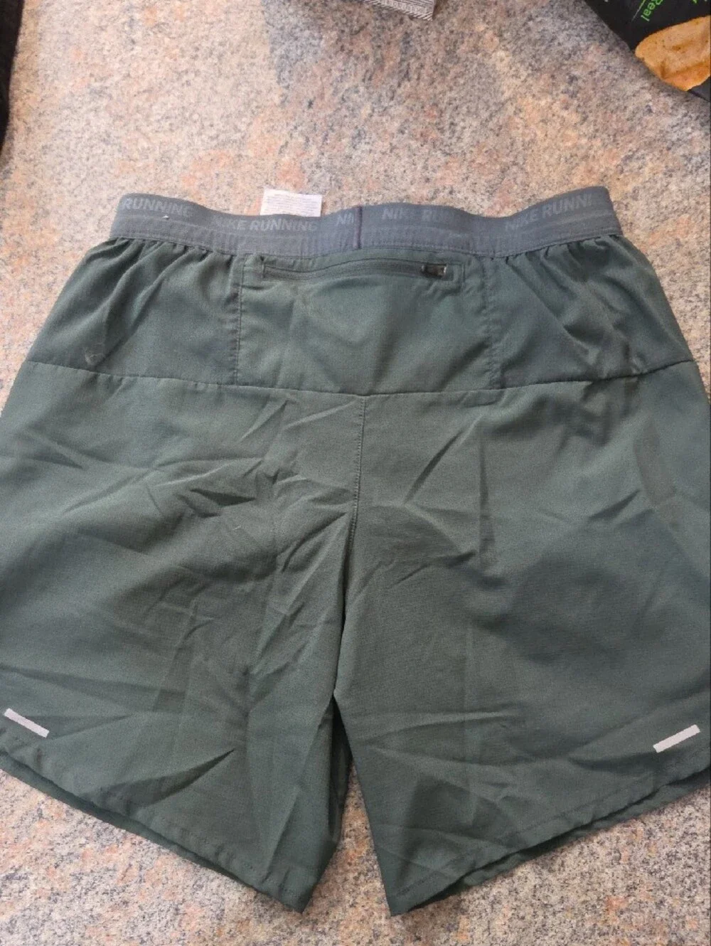 Nike Olive Green Athletic Running Shorts with Drawstring